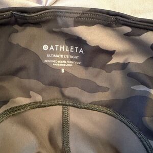 Athleta Olive Camo 7/8 Performance Tight